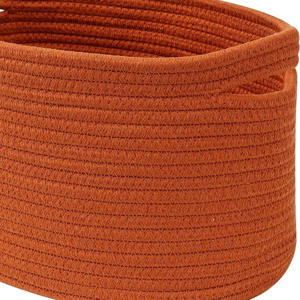 Woven orange basket for organizing set 3